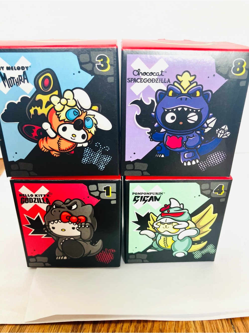 McDonald’s 2026 Hello Kitty/Godzilla Figures 1,3,4,8 Read New